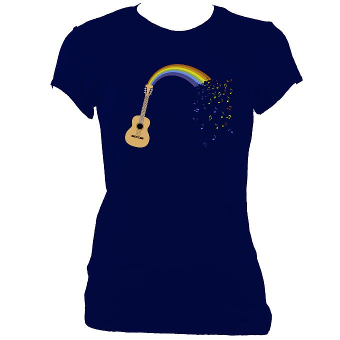 update alt-text with template ""Rainbow Guitar Spouting Music - T-shirt - White - Mudchutney