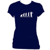 update alt-text with template Evolution of Flute Players Ladies Fitted T-shirt - T-shirt - Navy - Mudchutney