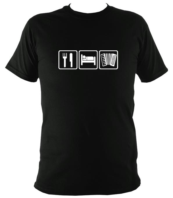 Eat, Sleep, Play Accordion T-shirt - T-shirt - Black - Mudchutney