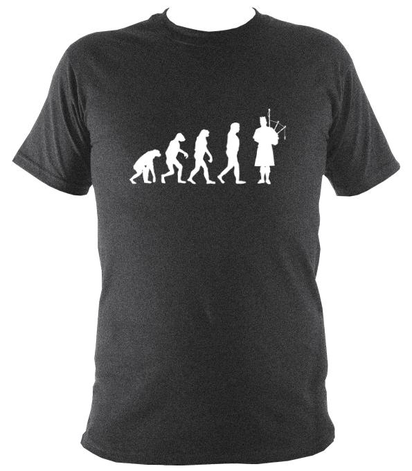 Evolution of Bagpipe Players T-shirt - T-shirt - Dark Heather - Mudchutney