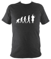 Evolution of Bagpipe Players T-shirt - T-shirt - Dark Heather - Mudchutney