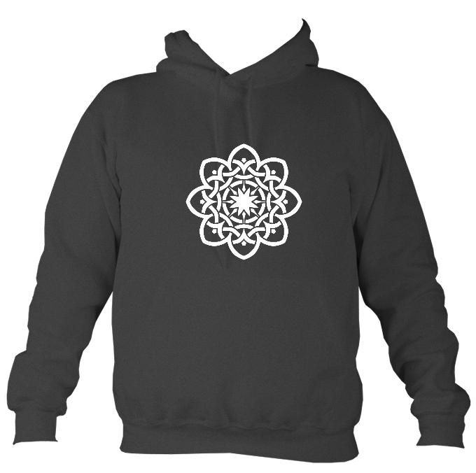Celtic Geometric Flower Design Hoodie-Hoodie-Charcoal-Mudchutney