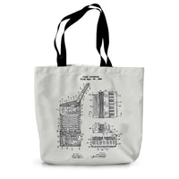 Accordion Patent Canvas Tote Bag