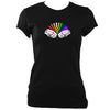 Rainbow Concertina Ladies Fitted T-shirt - T-shirt - Black - Mudchutney