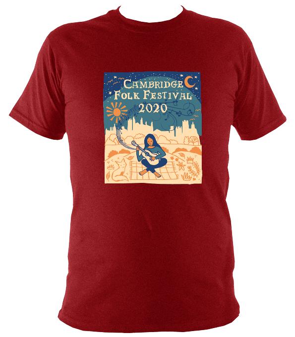 Cambridge Folk Festival - Design 6 - T-shirt - T-shirt - Antique Cherry Red - Mudchutney