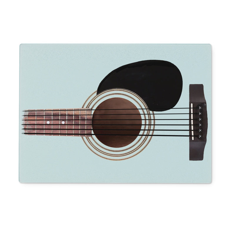 Guitar Neck and Strings Glass Chopping Board