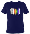 Rainbow Soundwave Melodeon T-Shirt - T-shirt - Navy - Mudchutney