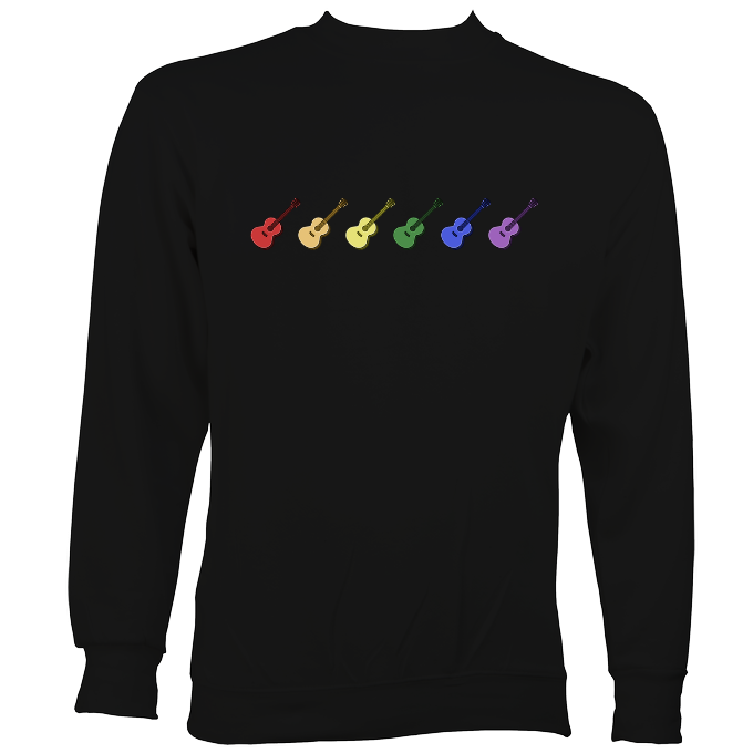 Rainbow Coloured Row of Guitars Sweatshirt