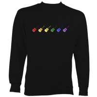 Rainbow Coloured Row of Guitars Sweatshirt