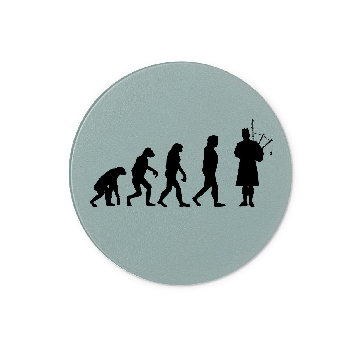 Evolution of Bagpipe Players Glass Chopping Board