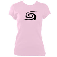 update alt-text with template Tribal Spiral Ladies Fitted T-shirt - T-shirt - Light Pink - Mudchutney