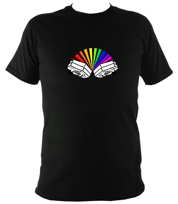 Rainbow Concertina T-shirt - T-shirt - Black - Mudchutney