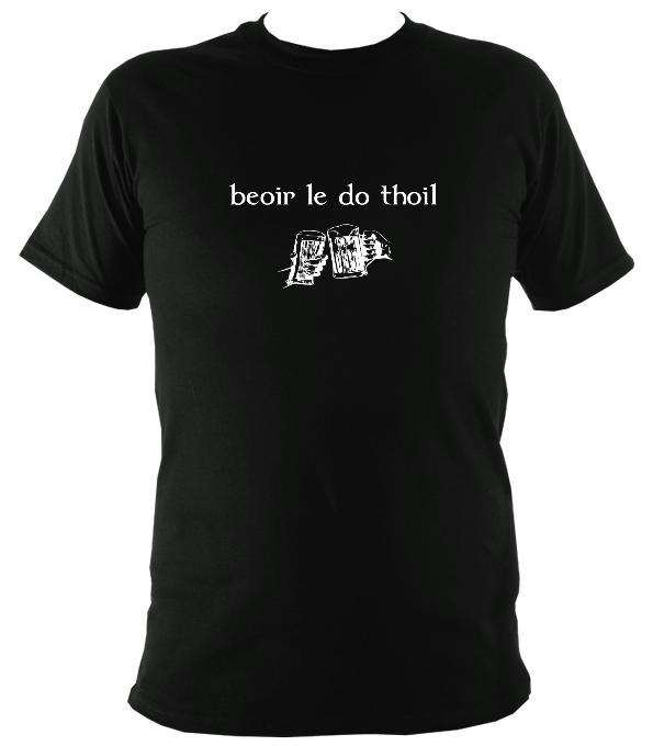Irish Gaelic "Beer please" T-shirt - T-shirt - Black - Mudchutney