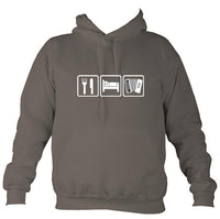 Eat, Sleep, Play Melodeon Hoodie-Hoodie-Mocha brown-Mudchutney