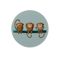 Play No Concertina Monkeys Glass Chopping Board