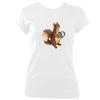 update alt-text with template Concertina Playing Squirrel Ladies Fitted T-shirt - T-shirt - White - Mudchutney