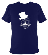 Skull in Top Hat T-shirt - T-shirt - Navy - Mudchutney