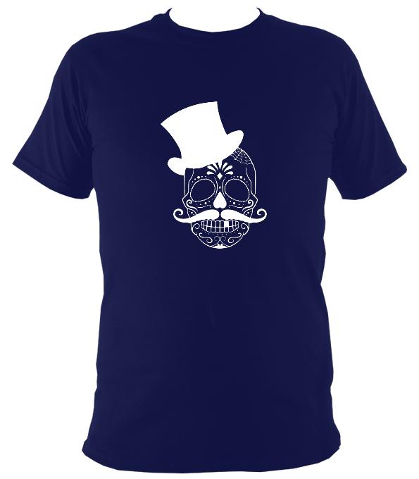 Skull in Top Hat T-shirt - T-shirt - Navy - Mudchutney