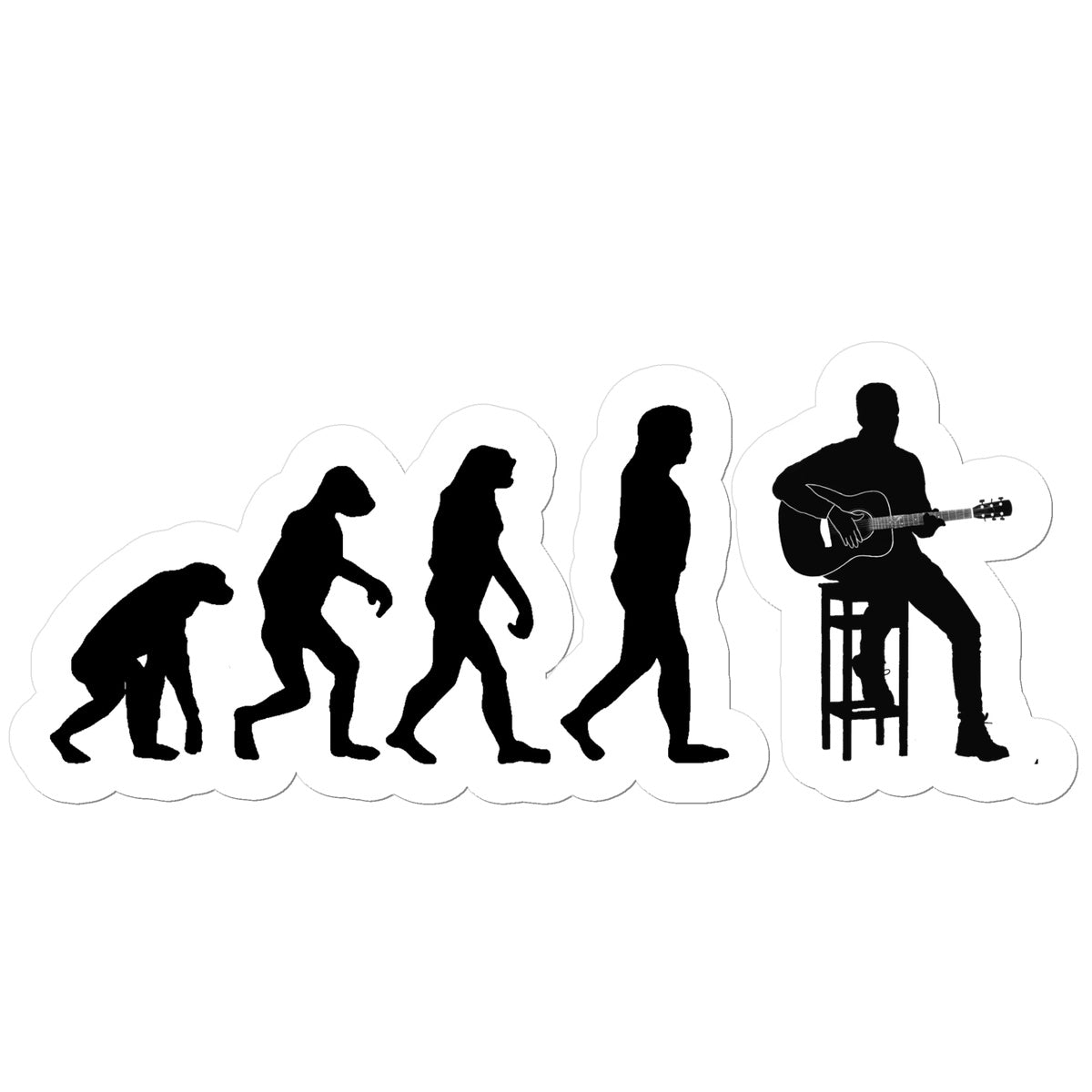 Evolution of Guitar Players Sticker