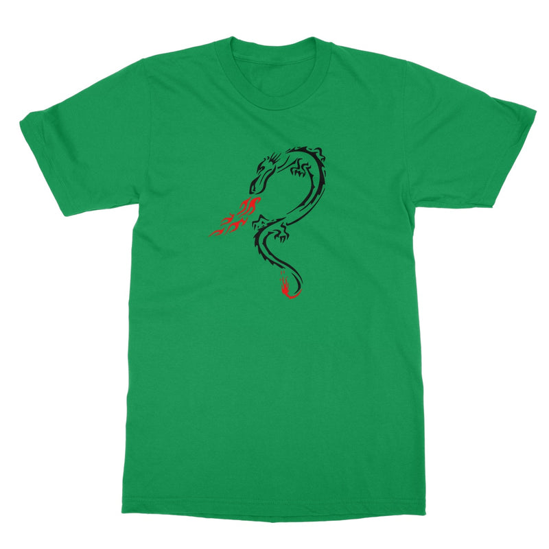 Tribal Dragon Breathing Fire T-Shirt