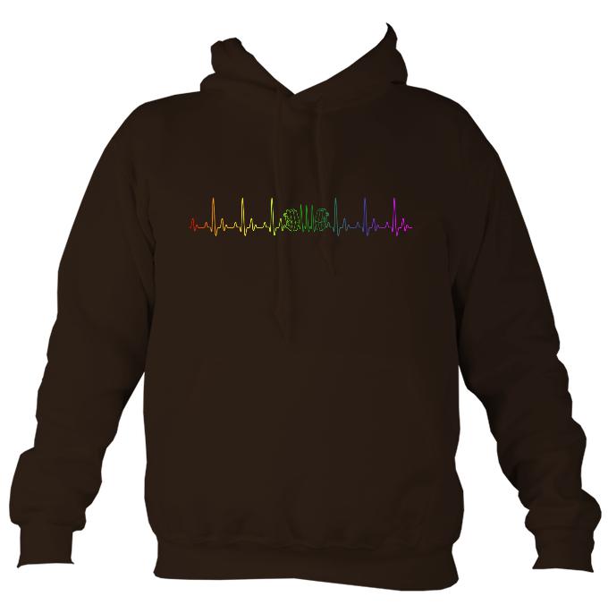 Heartbeat Concertina in Rainbow Colours Hoodie-Hoodie-Hot chocolate-Mudchutney