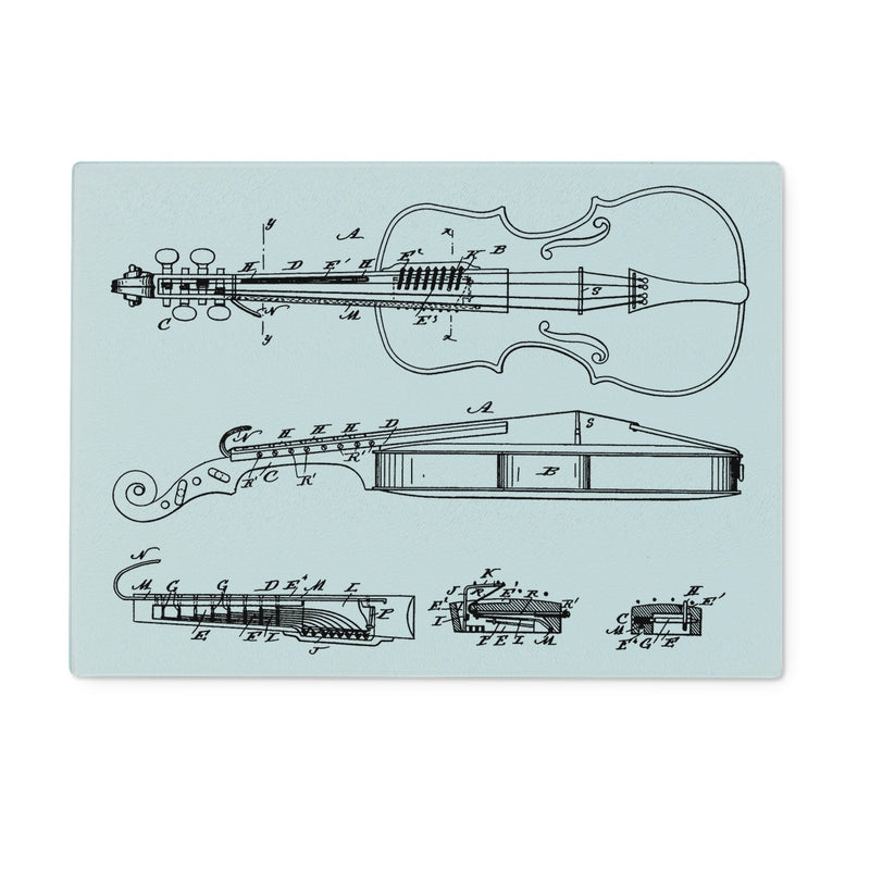 Fiddle Patent Glass Chopping Board