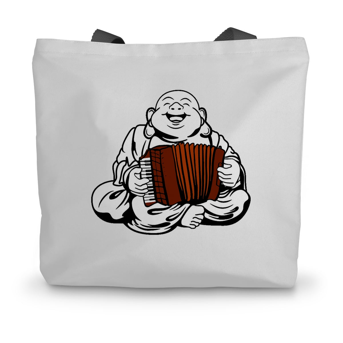 Accordion Playing  Buddha Canvas Tote Bag