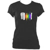 update alt-text with template Rainbow Sound Wave Melodeon Ladies Fitted T-shirt - T-shirt - Dark Heather - Mudchutney