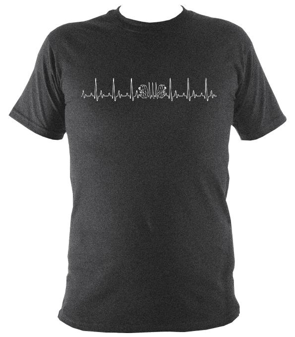 Heartbeat Concertina T-shirt - T-shirt - Dark Heather - Mudchutney