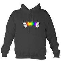 Rainbow Sound Wave Concertina Hoodie-Hoodie-Charcoal-Mudchutney