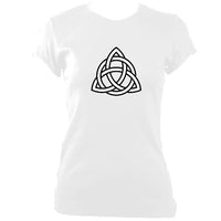 update alt-text with template Celtic Triangular Knot Ladies Fitted T-shirt - T-shirt - White - Mudchutney