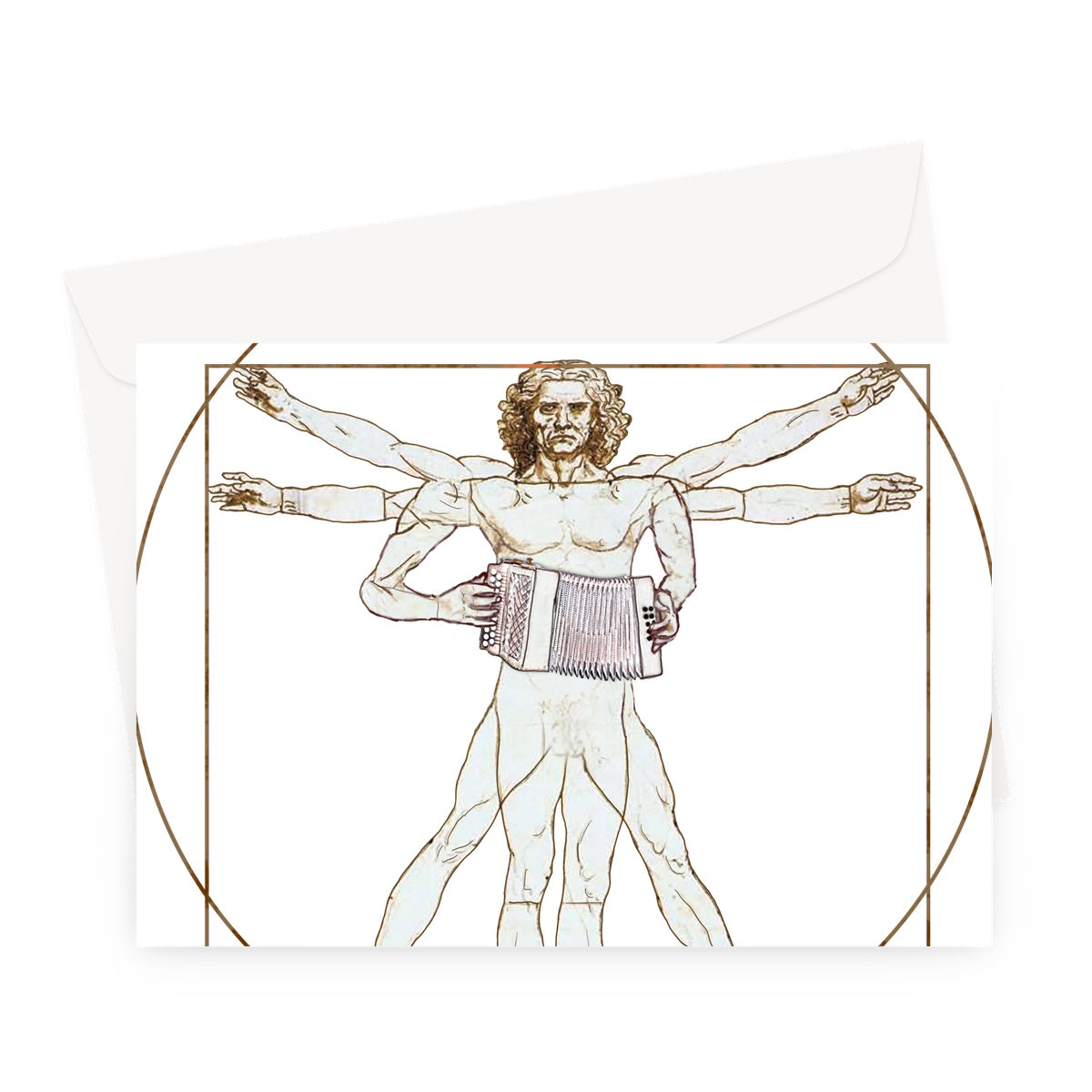 Da Vinci Vitruvian Man Melodeon Greeting Card