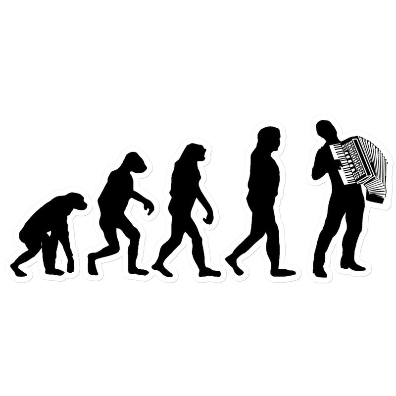 Evolution of Accordion Players Sticker