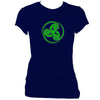 update alt-text with template Celtic Tribal Spiral Ladies Fitted T-shirt - T-shirt - Navy - Mudchutney