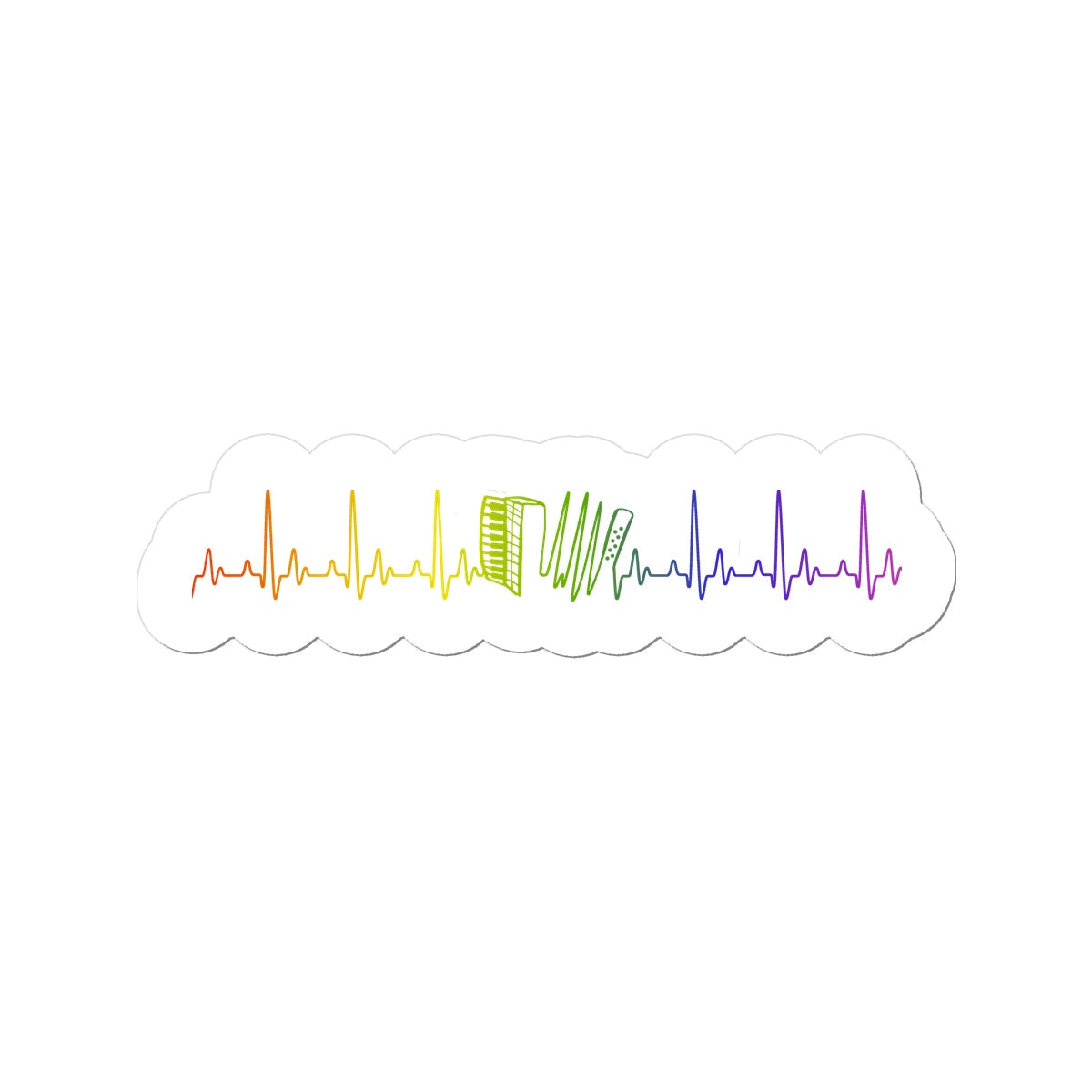 Rainbow Heartbeat Accordion Sticker