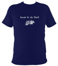 Irish Gaelic "Beer please" T-shirt - T-shirt - Navy - Mudchutney