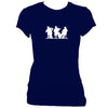 update alt-text with template Three Fiddlers Ladies Fitted T-shirt - T-shirt - Navy - Mudchutney
