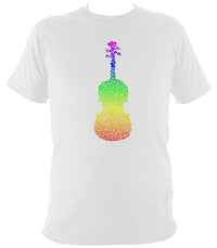 Rainbow Dotted Fiddle T-shirt - T-shirt - White - Mudchutney