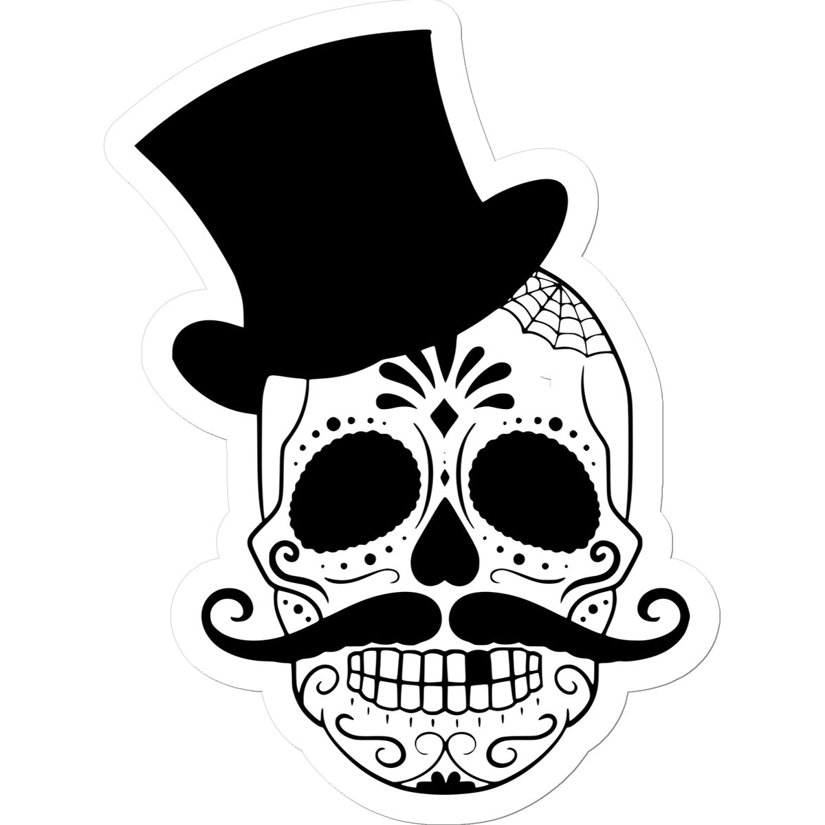 Skull in Top Hat Sticker