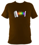 Rainbow Sound Wave Piano Accordion T-shirt - T-shirt - Dark Chocolate - Mudchutney