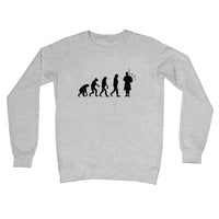 Evolution of Bagpipe players Crew Neck Sweatshirt