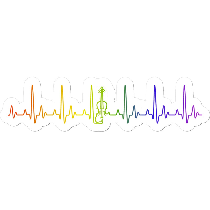Rainbow Heartbeat Fiddle Sticker