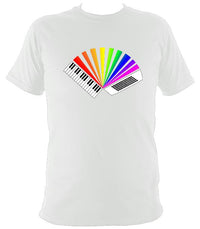 Rainbow Piano Accordion T-shirt - T-shirt - White - Mudchutney