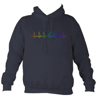 Guitar Heartbeat in Rainbow Colour Hoodie-Hoodie-Denim-Mudchutney