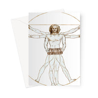 Da Vinci Vitruvian Man Concertina Greeting Card