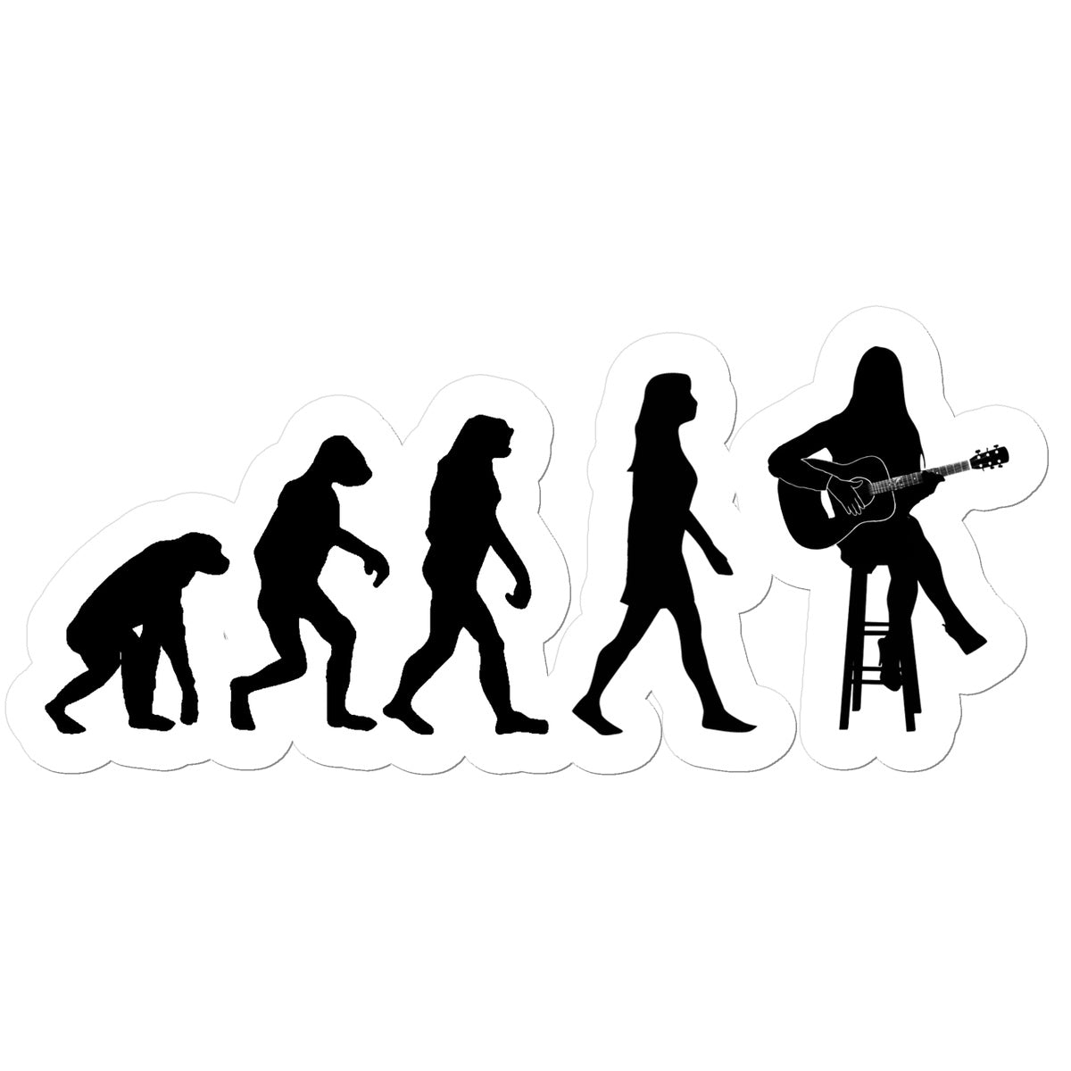 Evolution of Female Guitar Players Sticker