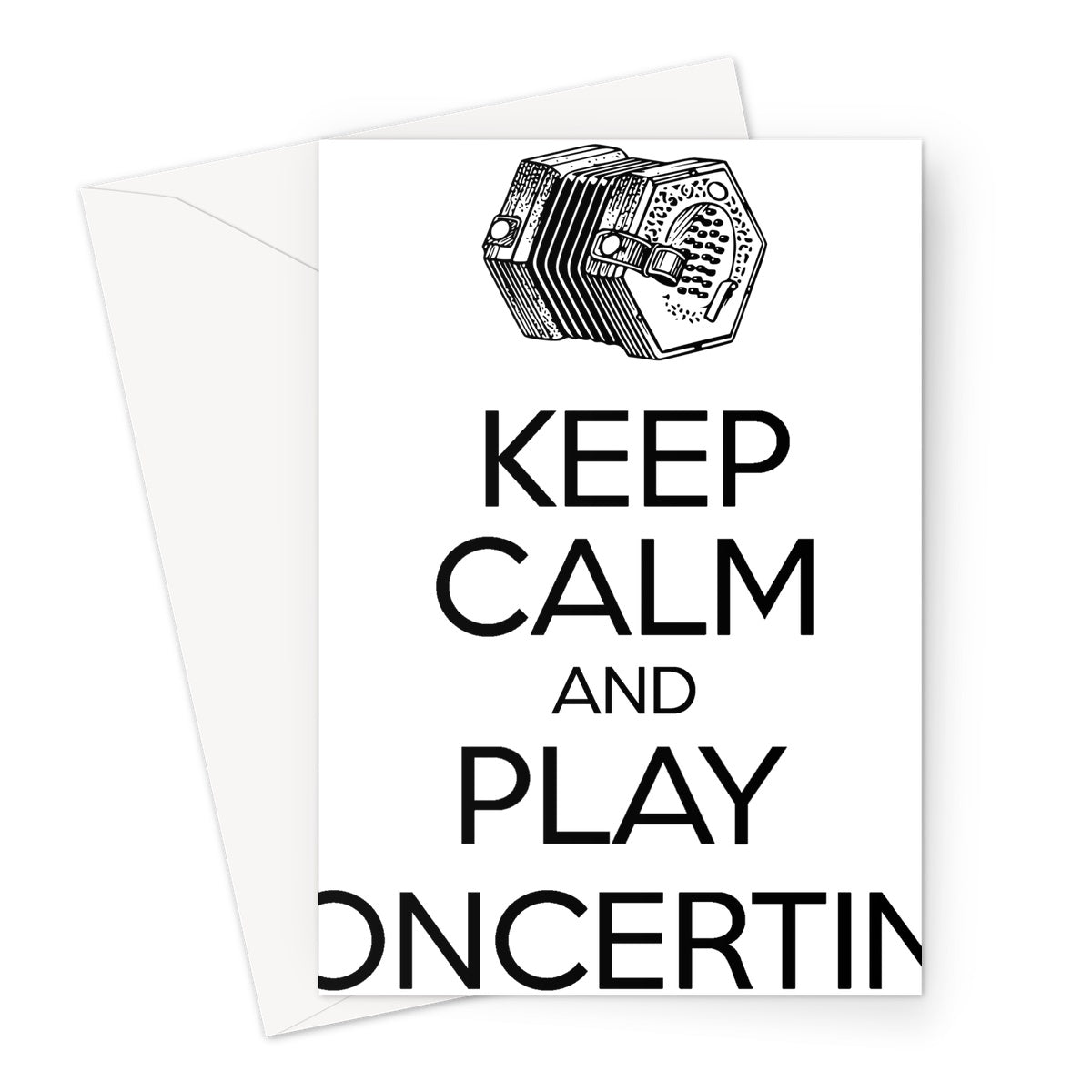 Keep Calm & Play English Concertina Greeting Card