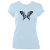 update alt-text with template Ladies Ornate Butterfly Design Fitted T-shirt - T-shirt - Light Blue - Mudchutney