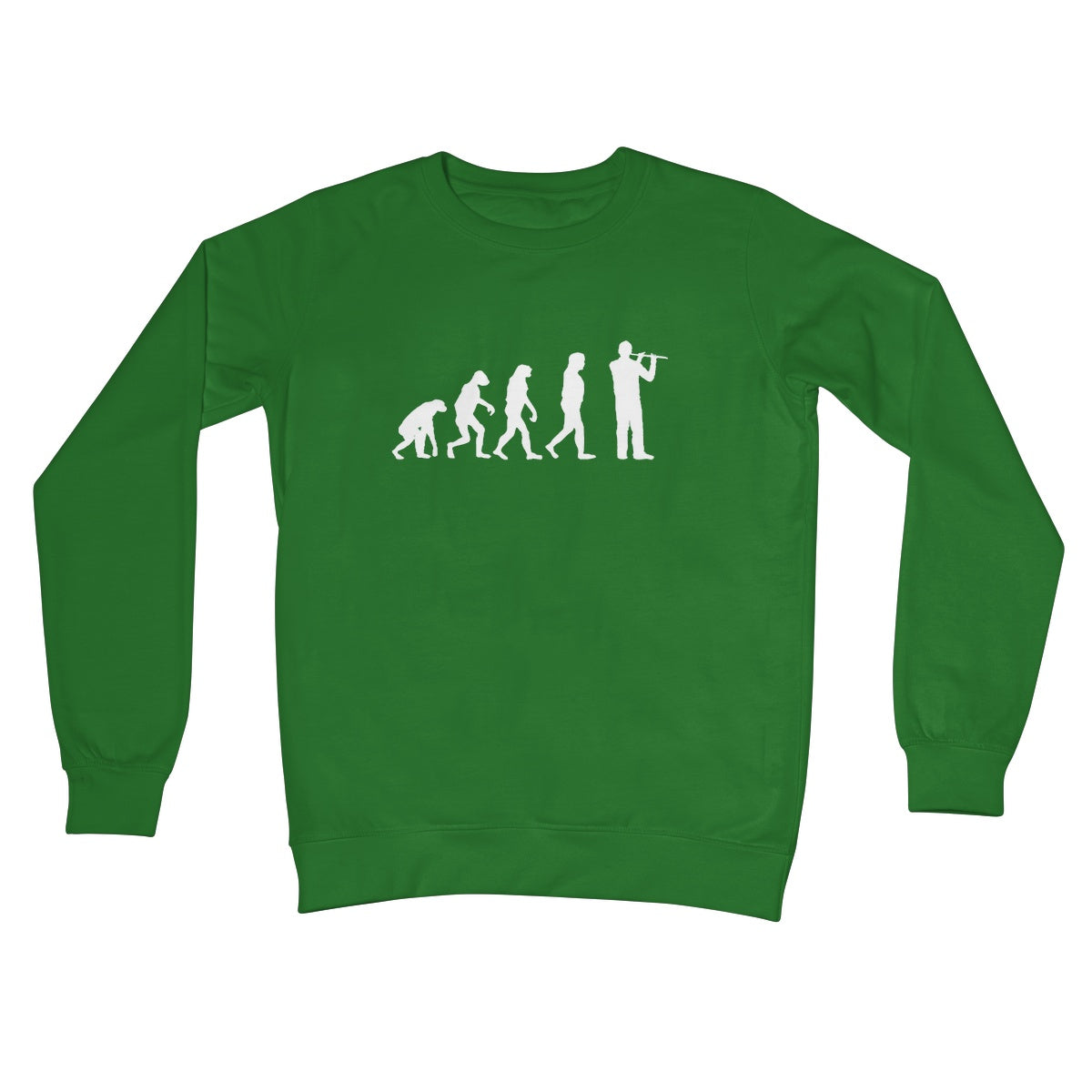 Evolution of Flute Players Crew Neck Sweatshirt