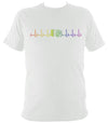 Heartbeat Accordion in Rainbow Colours T-shirt - T-shirt - White - Mudchutney